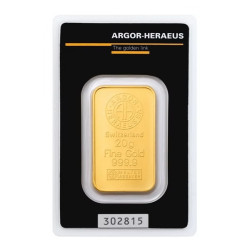 Investiční zlatá cihla 20 g - Argor Heraeus