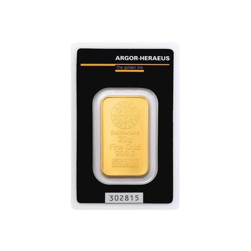 Investiční zlatá cihla 20 g - Argor Heraeus