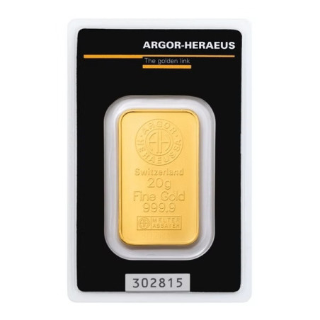 Investiční zlatá cihla 20 g - Argor Heraeus