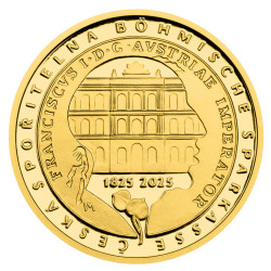Zlatá půluncová medaile Založení české spořitelny Böhmische Sparkasse proof